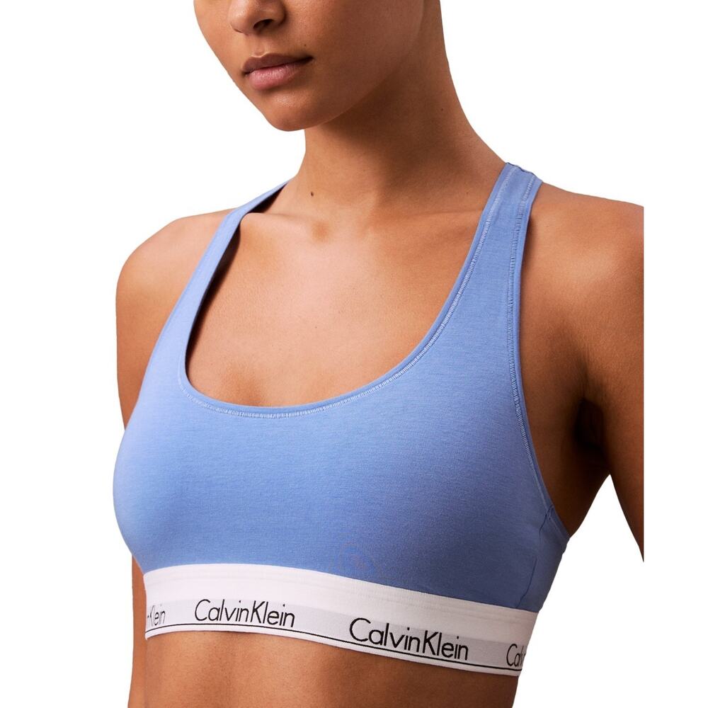Calvin Klein Women's Modern Cotton Bralette Blue Size L 0475